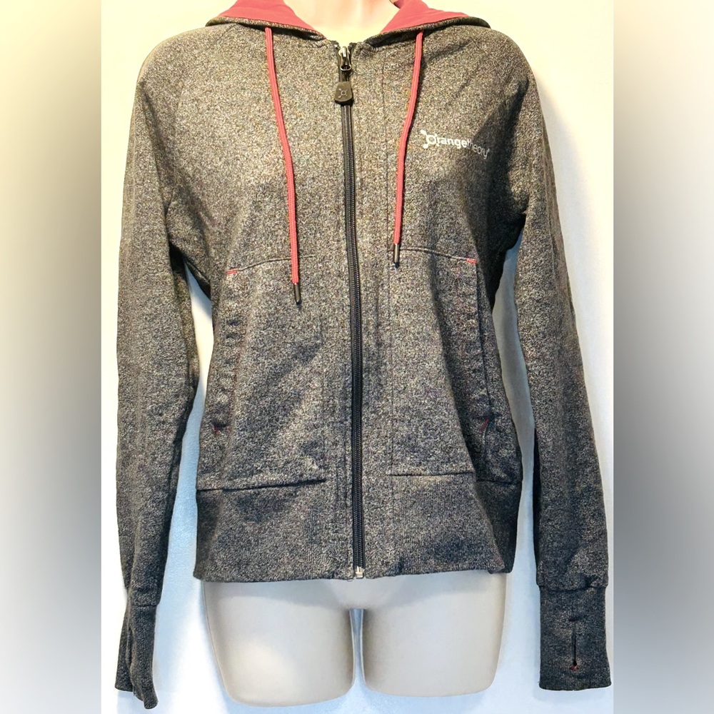 Vintage Orange Theory Zip Up Hoodie-Size XS
